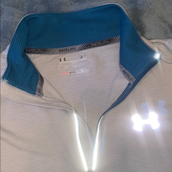 Grey and Blue Under Armour Quarter Zip - Picture 2 of 3